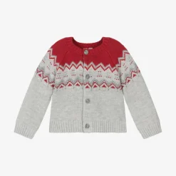 Baby Boys Grey Knitted Cardigan