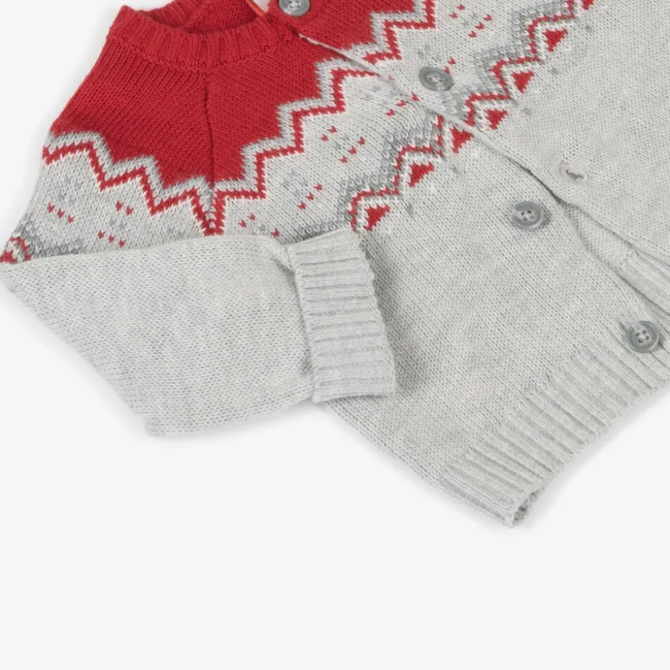 Baby Boys Grey Knitted Cardigan