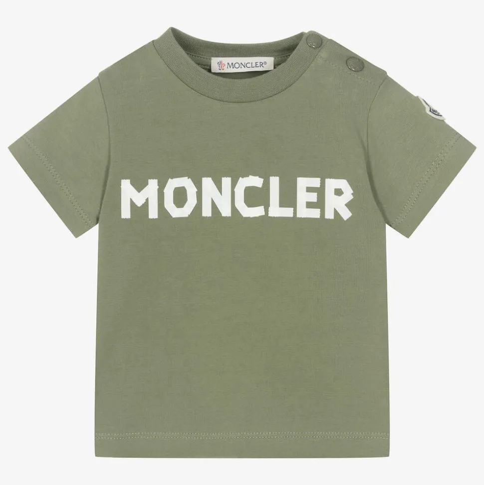 Baby Boys Khaki Green Cotton T-Shirt