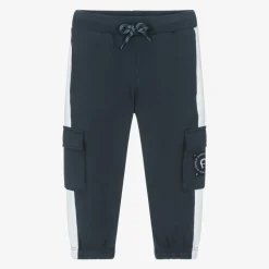 Baby Boys Navy Blue Cotton Cargo Joggers