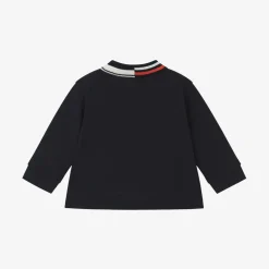 Baby Boys Navy Blue Cotton Polo Shirt