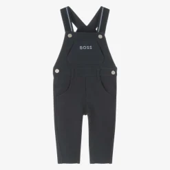 Baby Boys Navy Blue Cotton Dungarees