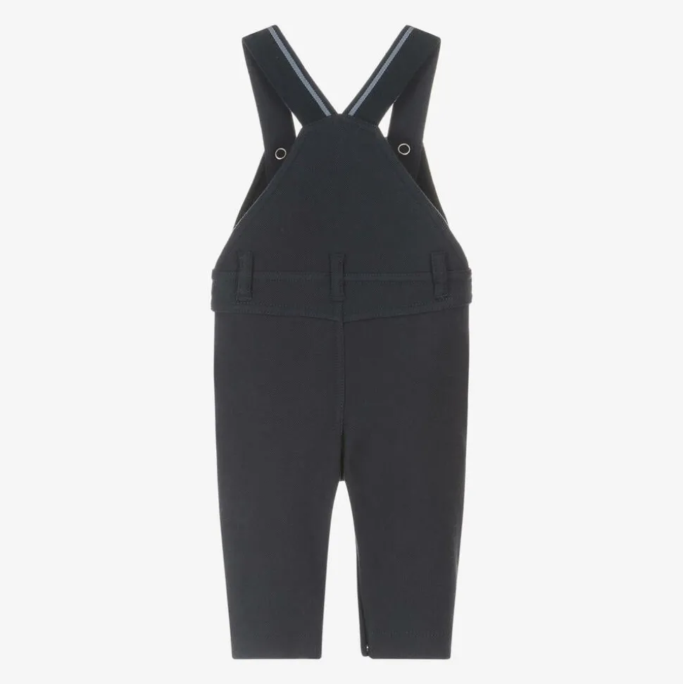 Baby Boys Navy Blue Cotton Dungarees