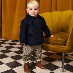 Baby Boys Navy Blue Double Breasted Coat