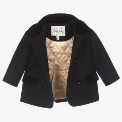 Baby Boys Navy Blue Double Breasted Coat