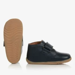 Baby Boys Navy Blue Leather Desert Boots