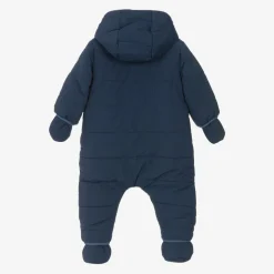 Baby Boys Navy Blue Padded Snowsuit