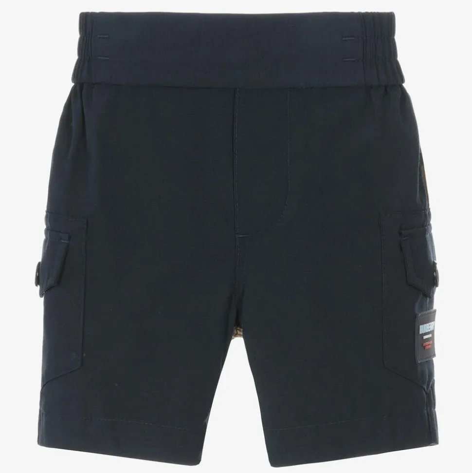 Baby Boys Navy Blue Pocket Shorts