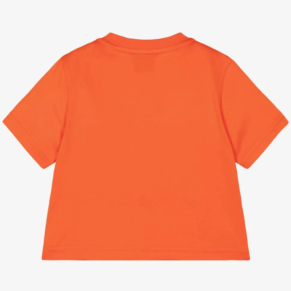 Baby Boys Orange Cotton T-Shirt