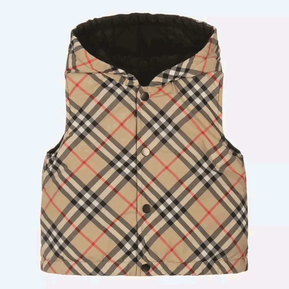 Baby Boys Vintage Check Reversible Gilet