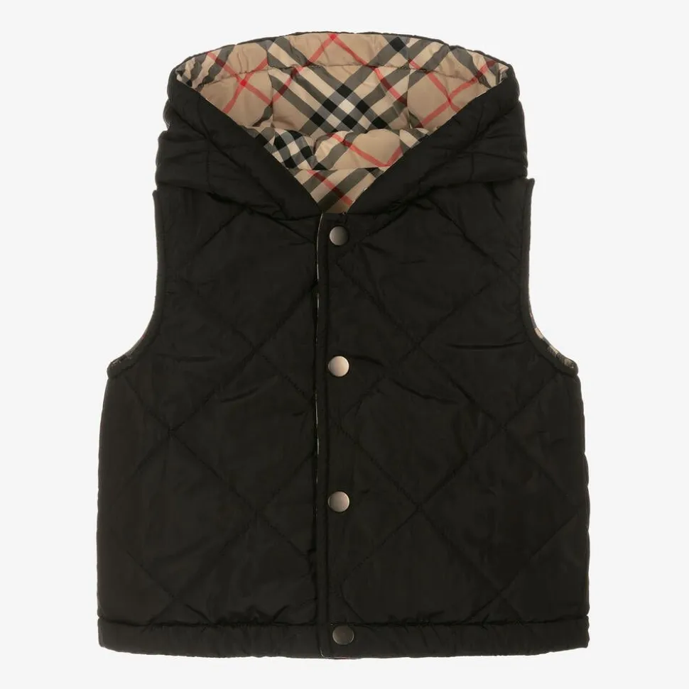 Baby Boys Vintage Check Reversible Gilet
