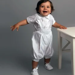 Baby Boys White Ceremony Shorts Set