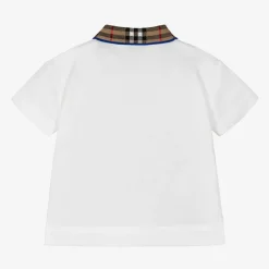 Baby Boys White Check Polo Shirt
