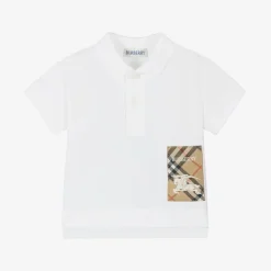 Baby Boys White Cotton Polo Shirt