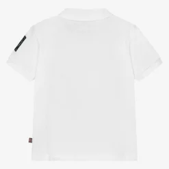 Baby Boys White Cotton Polo Shirt