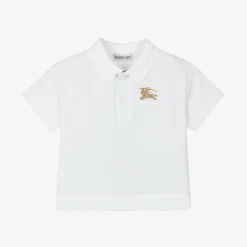 Baby Boys White Cotton Polo Shirt