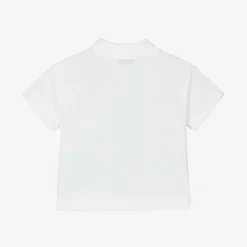 Baby Boys White Cotton Polo Shirt