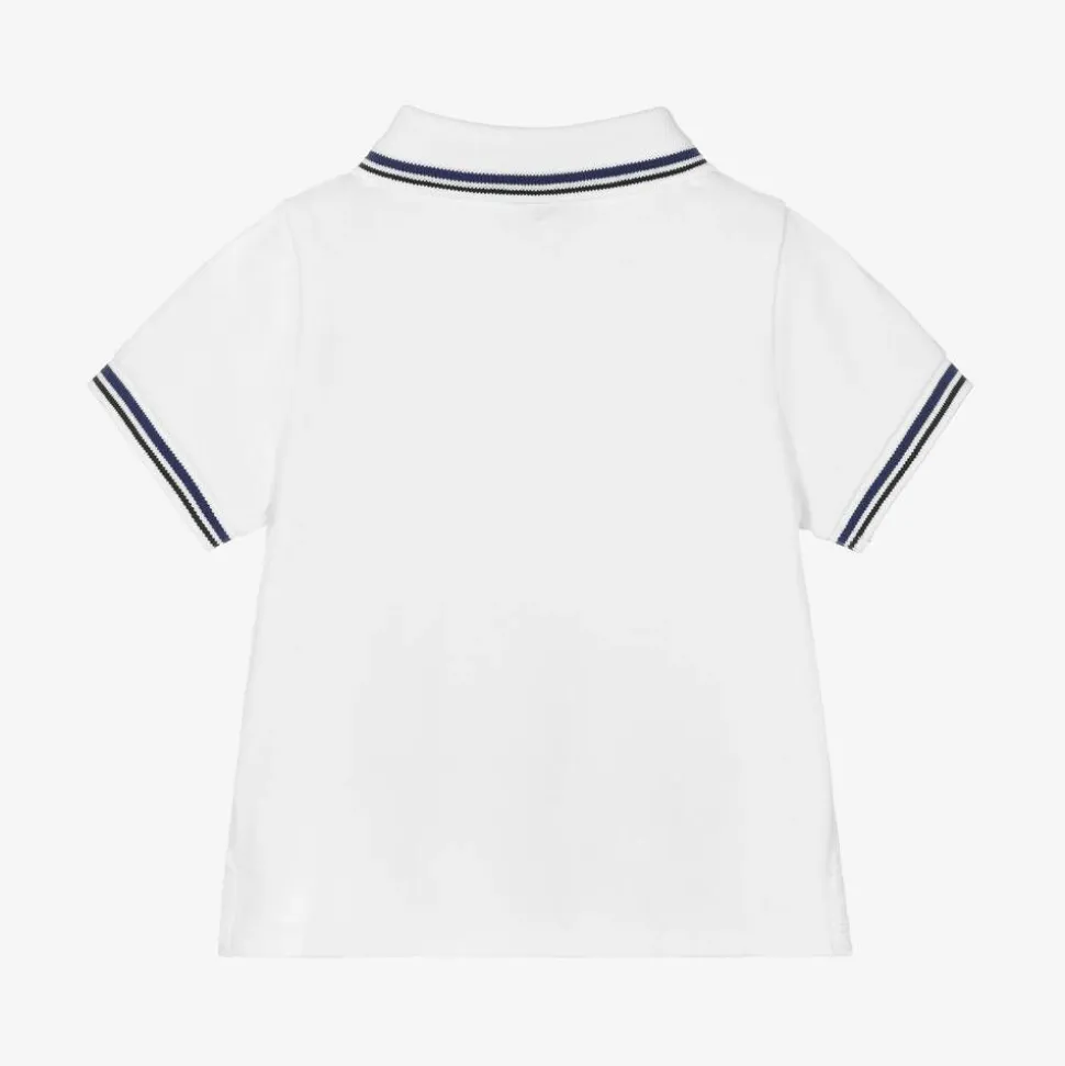Baby Boys White Cotton Polo Shirt
