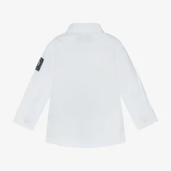 Baby Boys White Cotton Shirt