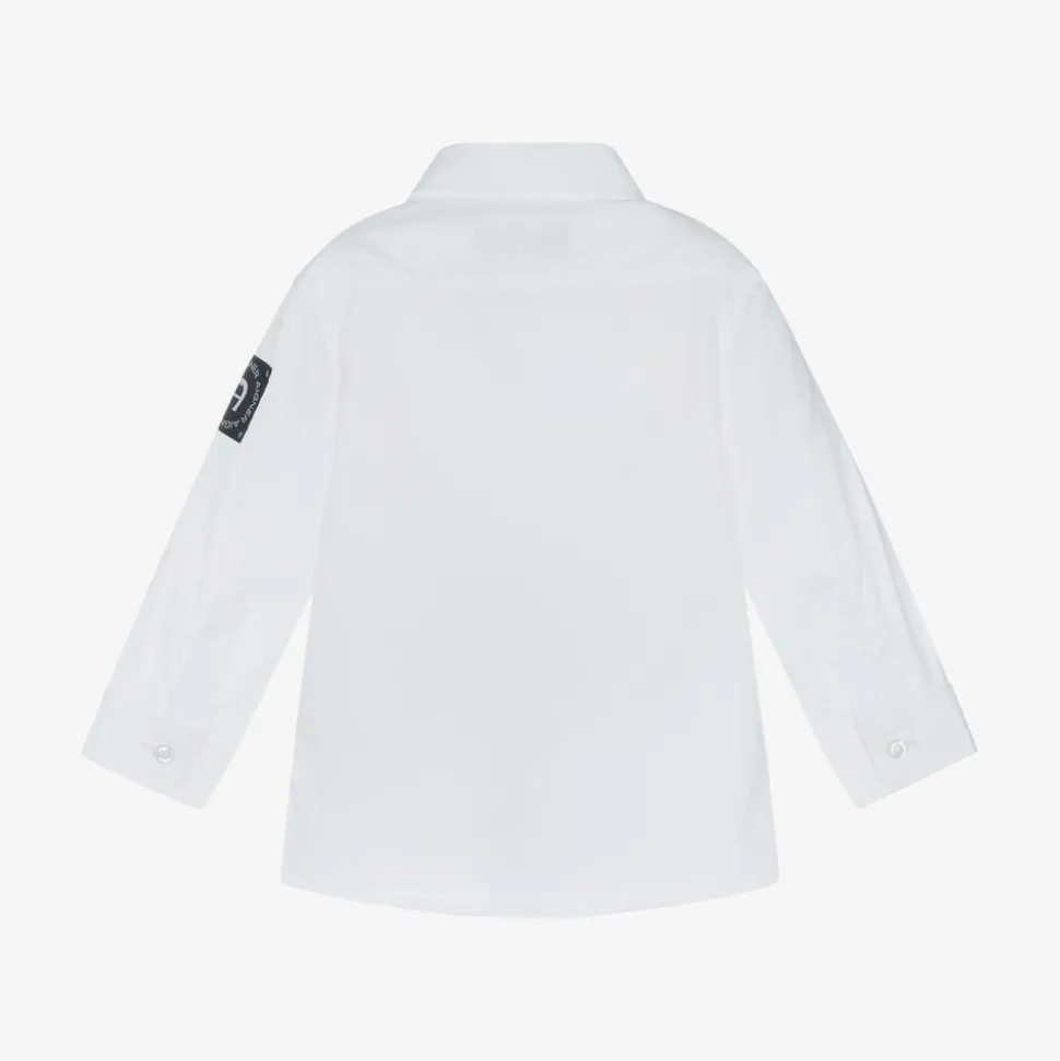 Baby Boys White Cotton Shirt