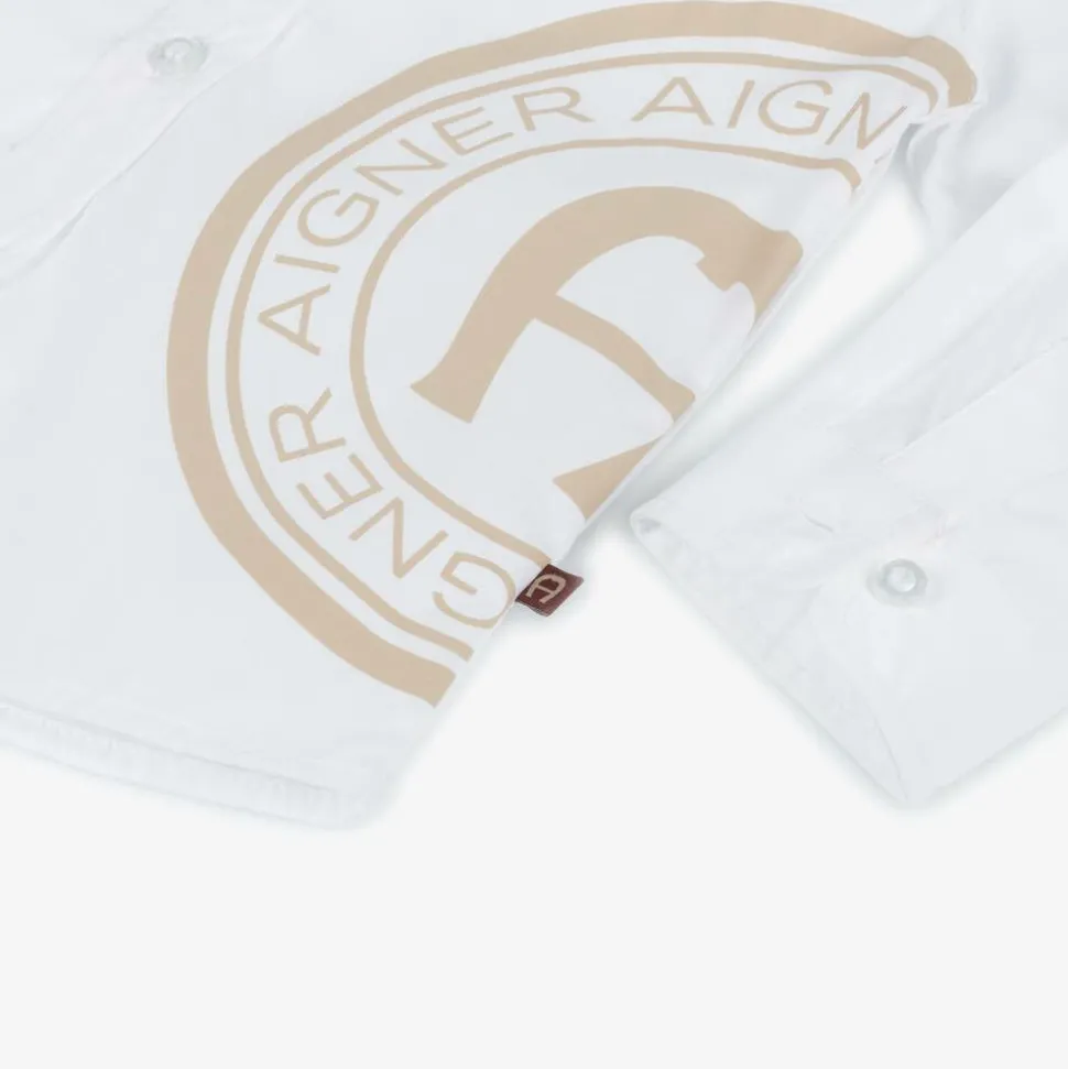 Baby Boys White Cotton Shirt