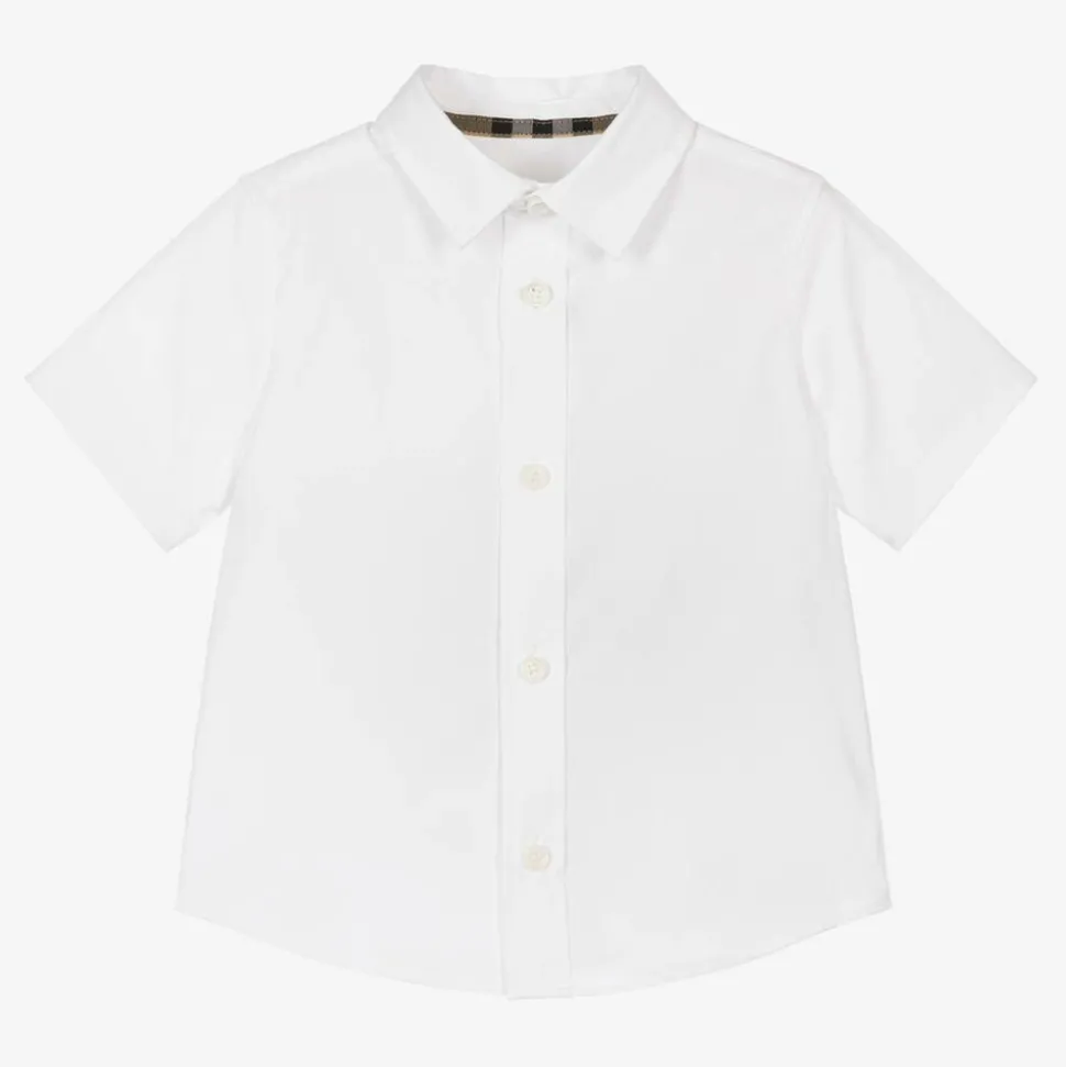 Baby Boys White Cotton Shirt
