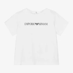 Baby Boys White Cotton T-Shirt