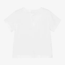 Baby Boys White Cotton T-Shirt