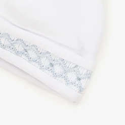 Baby Boys White Smocked Pima Cotton Hat