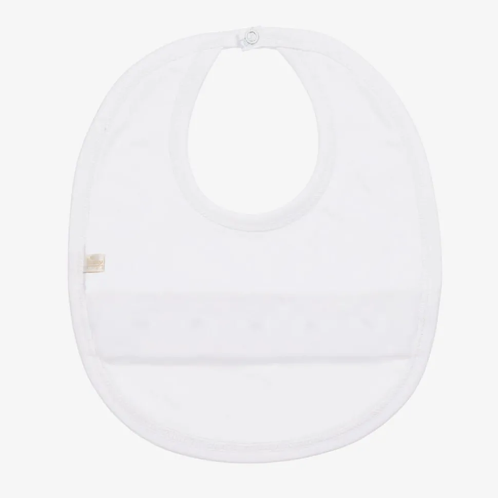 Baby Boys White Smocked Pima Cotton Bib