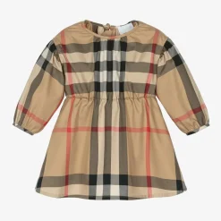 Baby Girls Archive Beige Check Dress