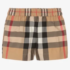 Baby Girls Beige Check Shorts