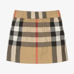 Baby Girls Beige Check Skirt