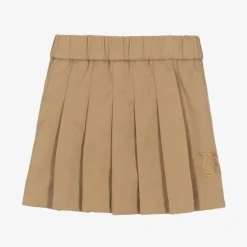 Baby Girls Beige Pleated Twill Skirt