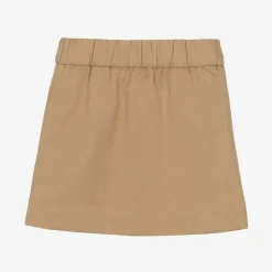 Baby Girls Beige Pleated Twill Skirt