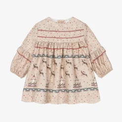 Baby Girls Beige Star Print Dress