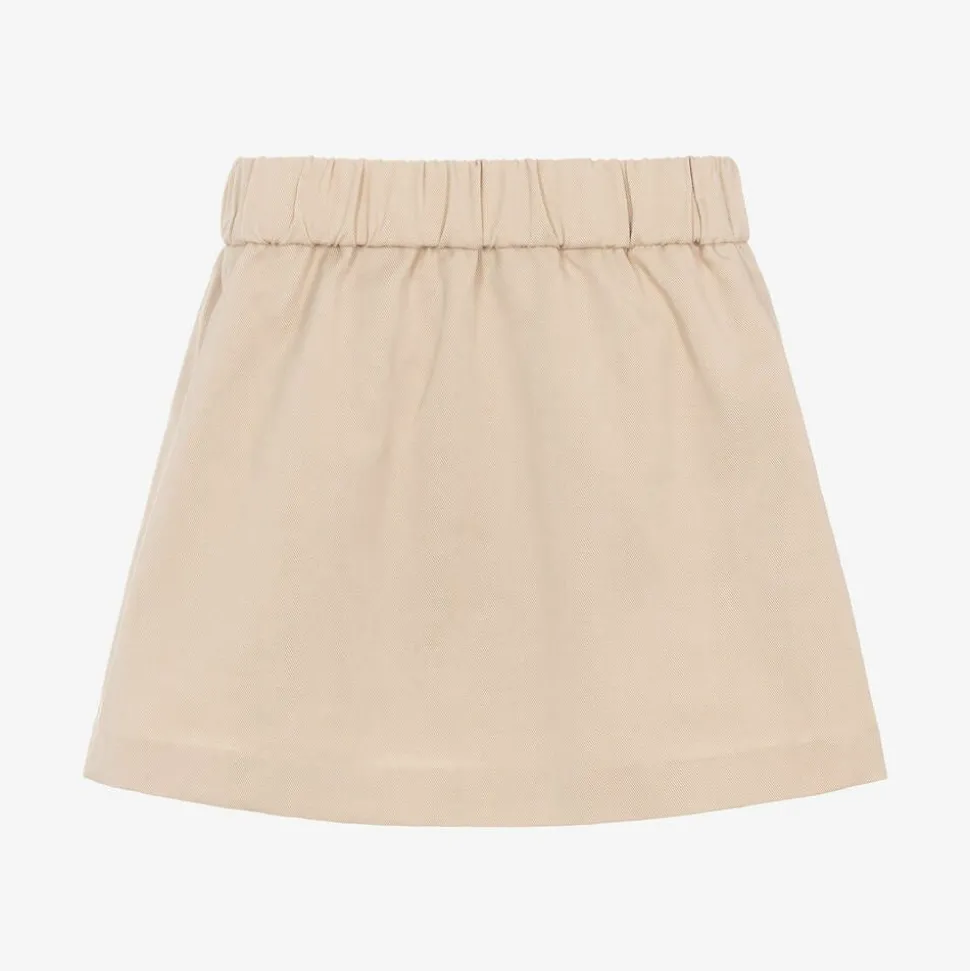 Baby Girls Beige Twill EKD Skirt