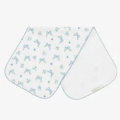 Baby Girls Blue Blooming Bows Cotton Burp Cloth (48cm)