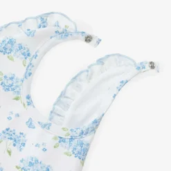 Baby Girls Blue Cotton Heavenly Hydrangeas Bib