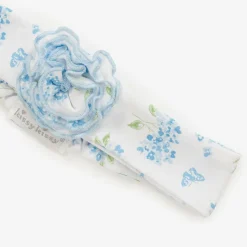 Baby Girls Blue Cotton Heavenly Hydrangeas Bib