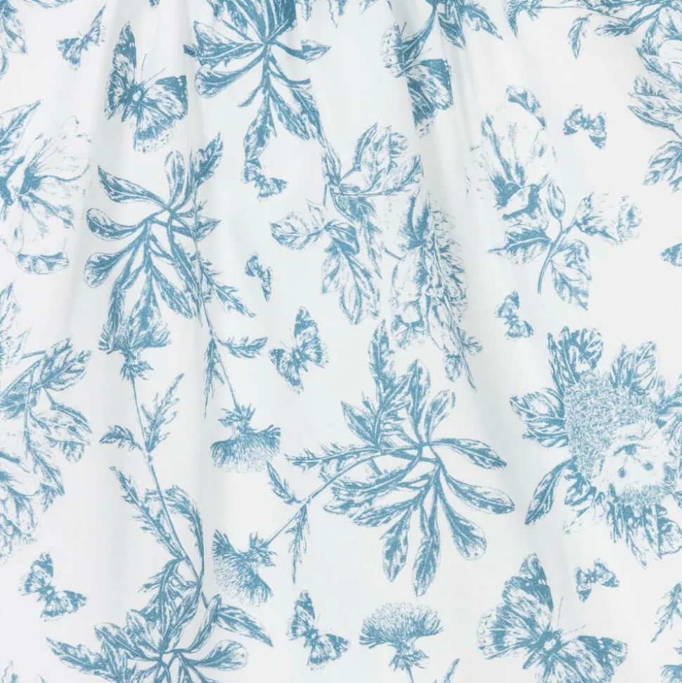 Baby Girls Blue Toile Du Jouy Cotton Dress