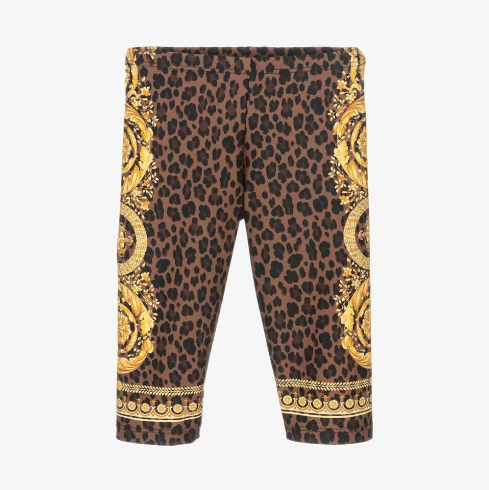 Baby Girls Brown Wild Barocco Leggings