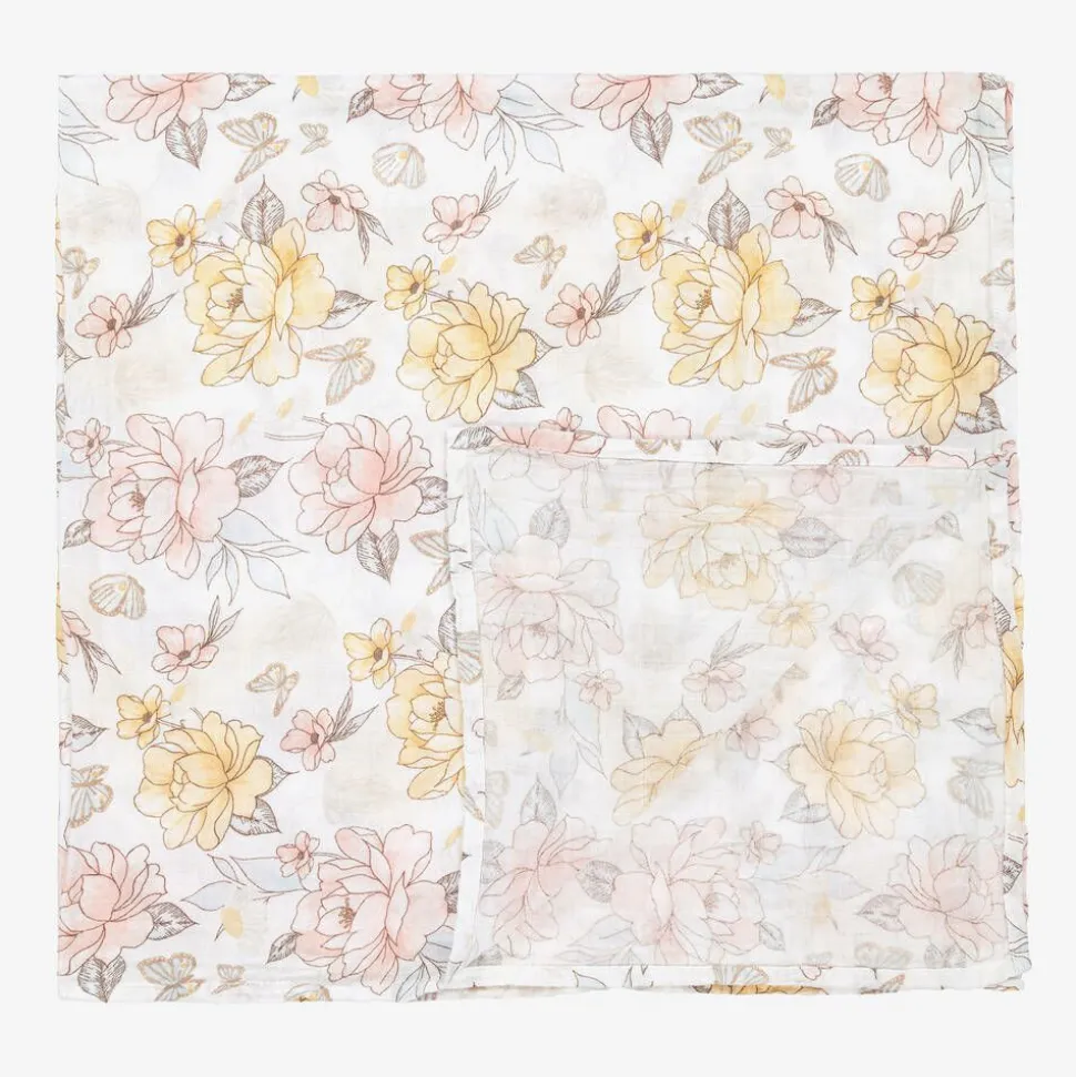 Baby Girls Cotton Muslin Swaddles (4 Pack)