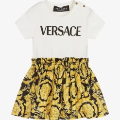 Baby Girls Gold Barocco Dress
