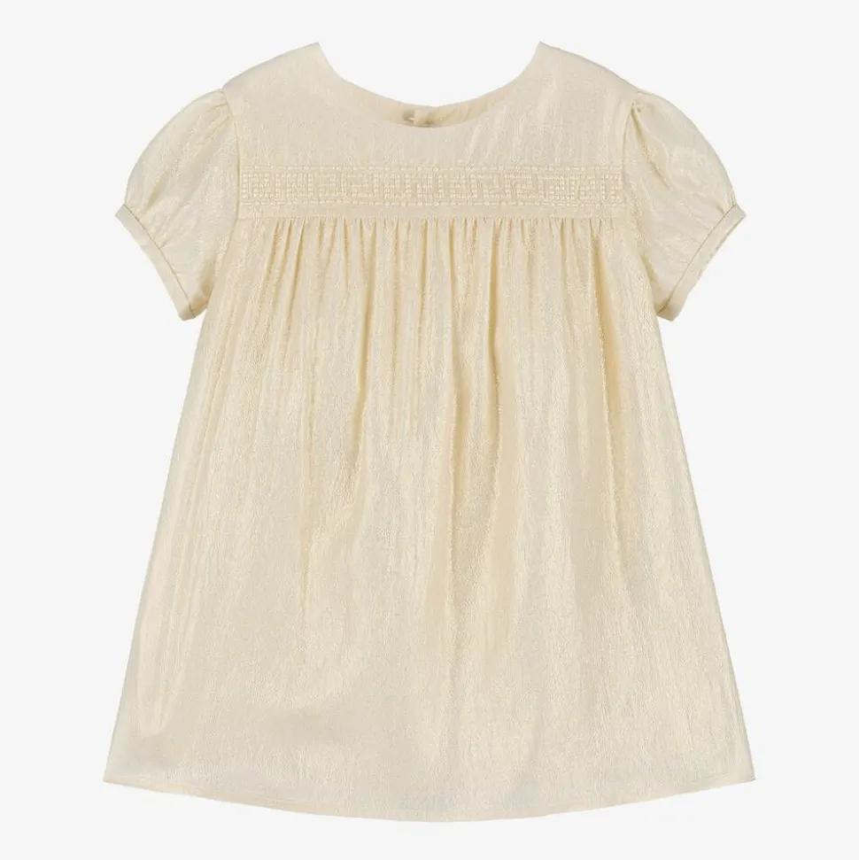 Baby Girls Gold Greca Crêpe Dress