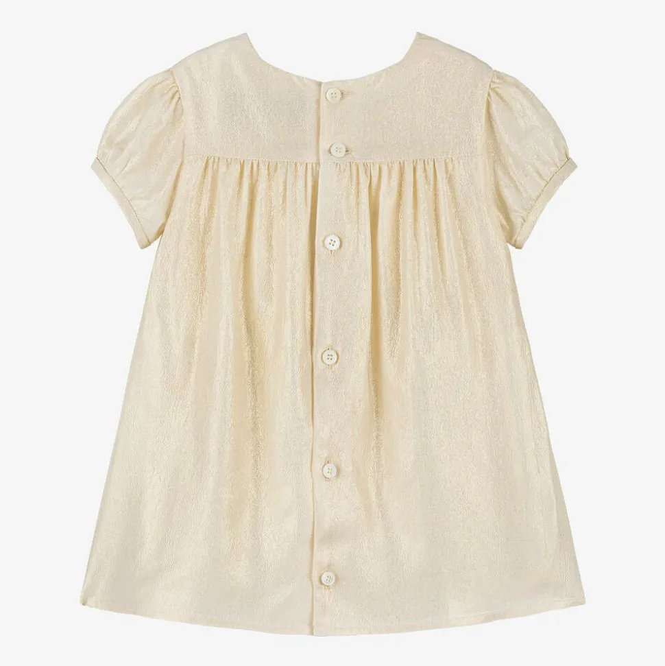 Baby Girls Gold Greca Crêpe Dress