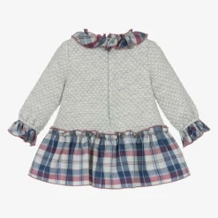 Baby Girls Grey Jersey Tartan Dress