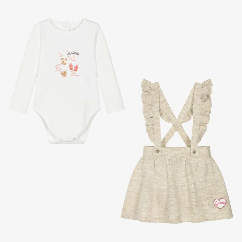 Baby Girls Ivory & Beige Skirt Set