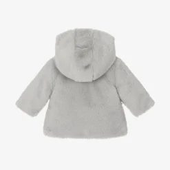 Baby Girls Ivory & Grey Reversible Coat