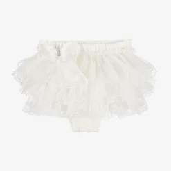 Baby Girls Ivory Cotton Bloomer Shorts